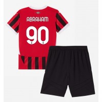 Camisa de Futebol AC Milan Tammy Abraham #90 Equipamento Principal Infantil 2024-25 Manga Curta (+ Calças curtas)